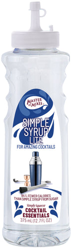 Master of Mixes Cocktail Essentials Simple Syrup Lite, 375 ml Squeeze Bottle