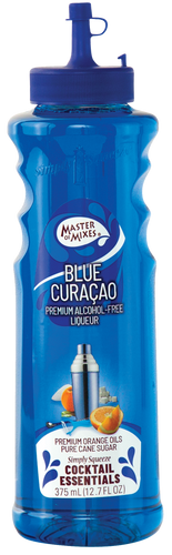 Master of Mixes Cocktail Essentials Blue Curacao, 375 ml Squeeze Bottle