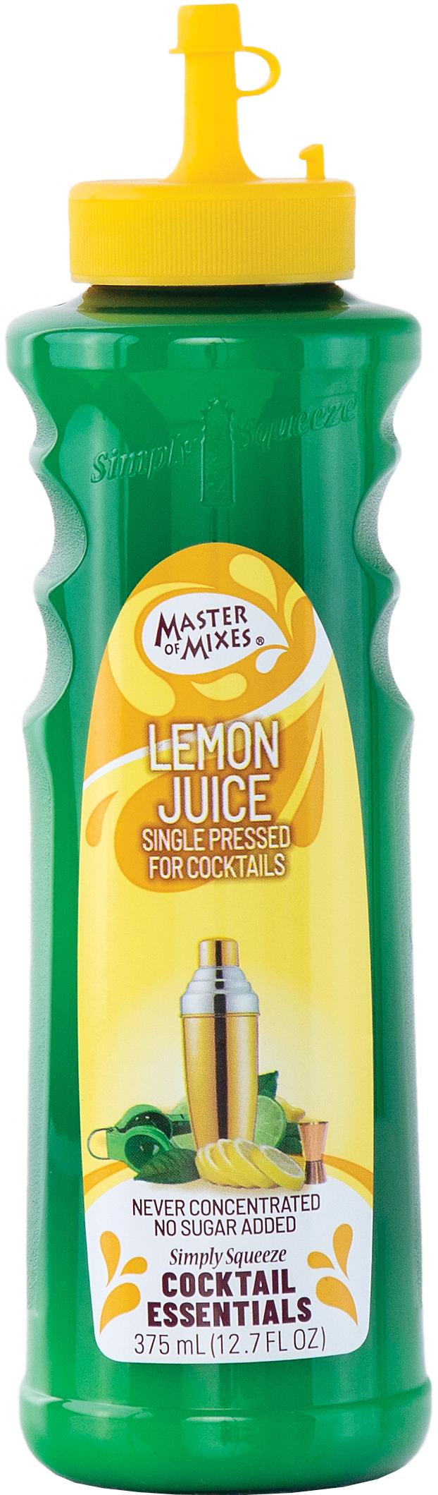 Master of Mixes Cocktail Essentials Single Pressed Lemon Juice, 375 ml Squeeze Bottle